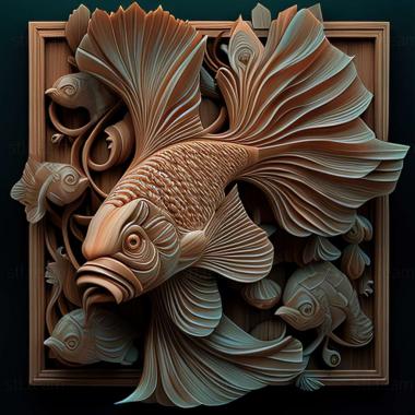 3D model Mandarin fish fish (STL)